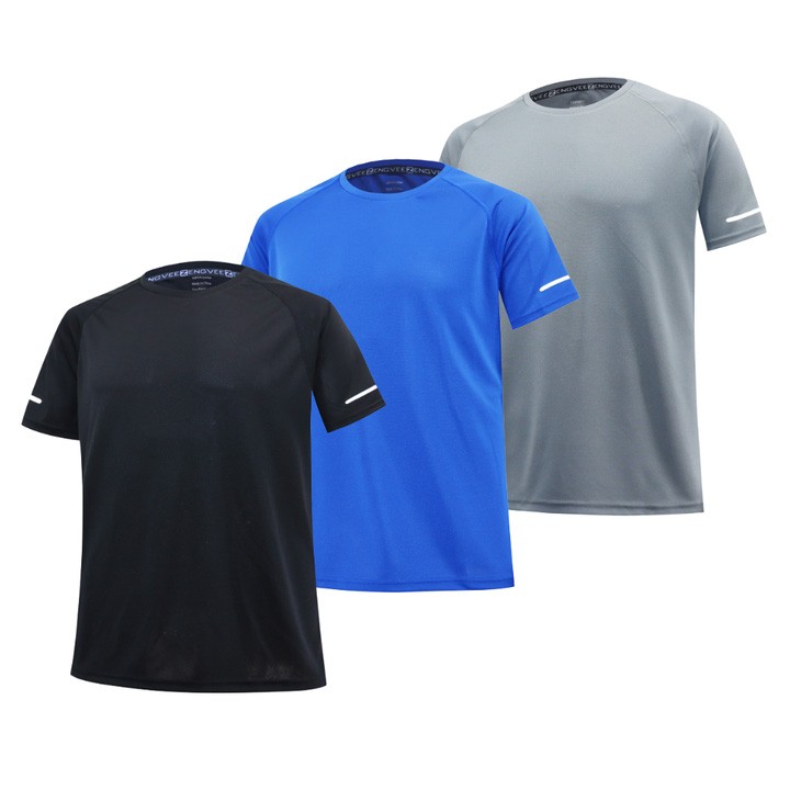 Men's T-Shirts Workout Shirts Quickly Dry Moisture Wicking Short Sleeve Mesh Athletic T-Shirts Reflective T-shirt