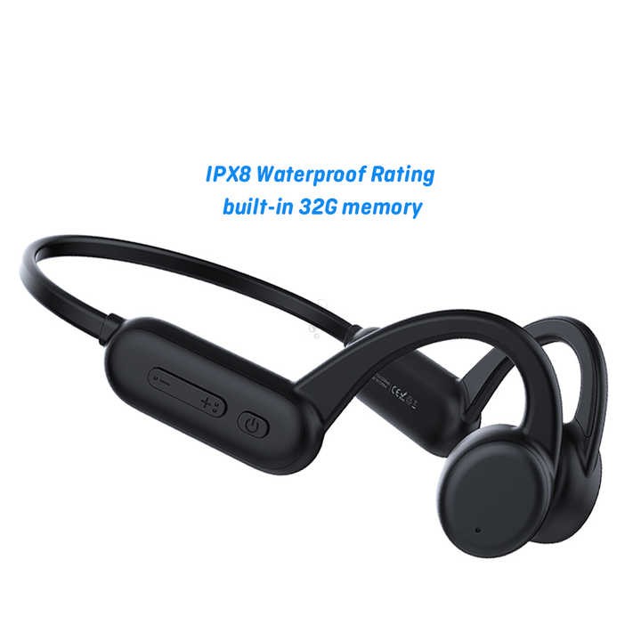 Waterproof Open Ear Headset Running Swim Earphones Bone Conduction Headphone Wireless with 32G Memory